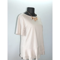 Elegancka Bluzka z falbankami idealna pod żakiet - jasny beż